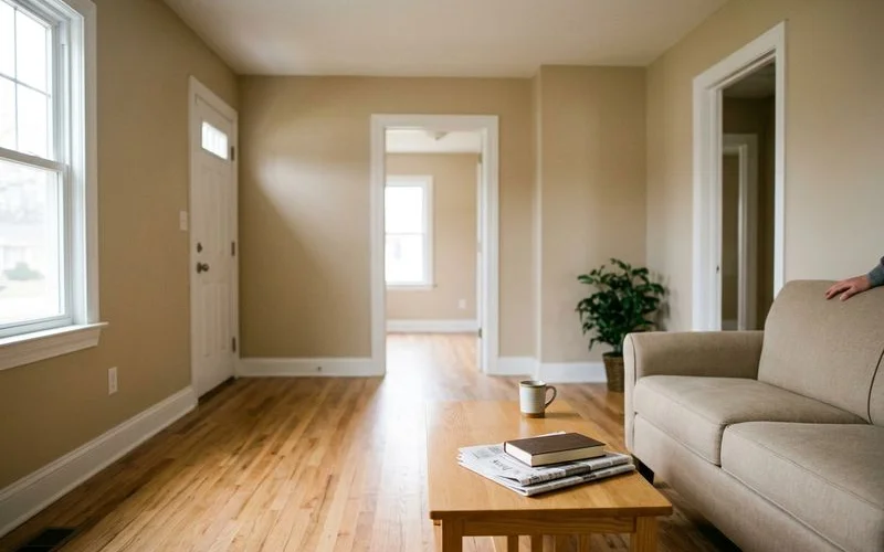 Clean restored room after animal hoarding remediation